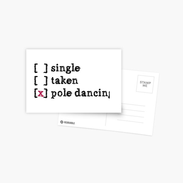 single, taken pole dancing Postcard