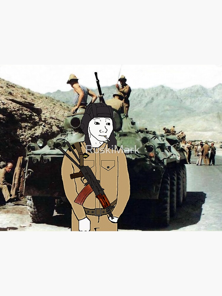 "Soviet Afghan Crewmen Wojak Full Image" Sticker for Sale by RuskiMark ...