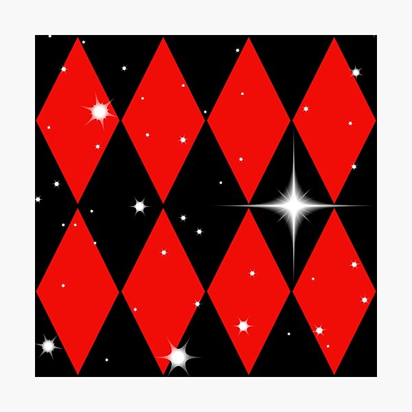 Item preview, Red n Black Diamonds With Stars Pattern designed and sold by Harleythemk.