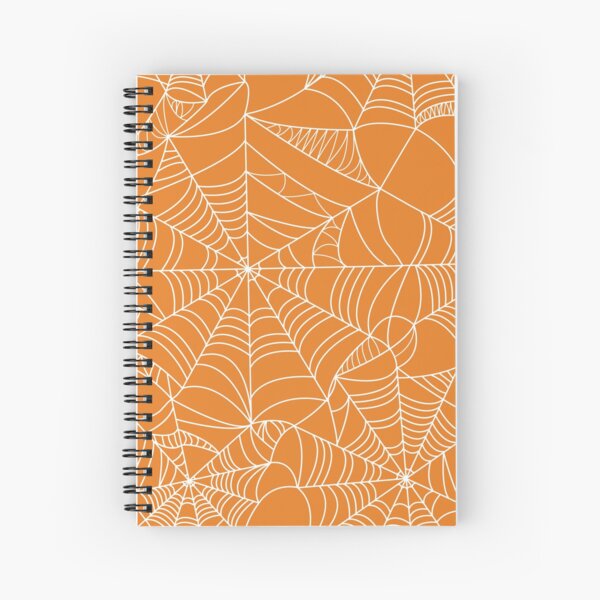 Orange Spiderweb Spiral Notebook