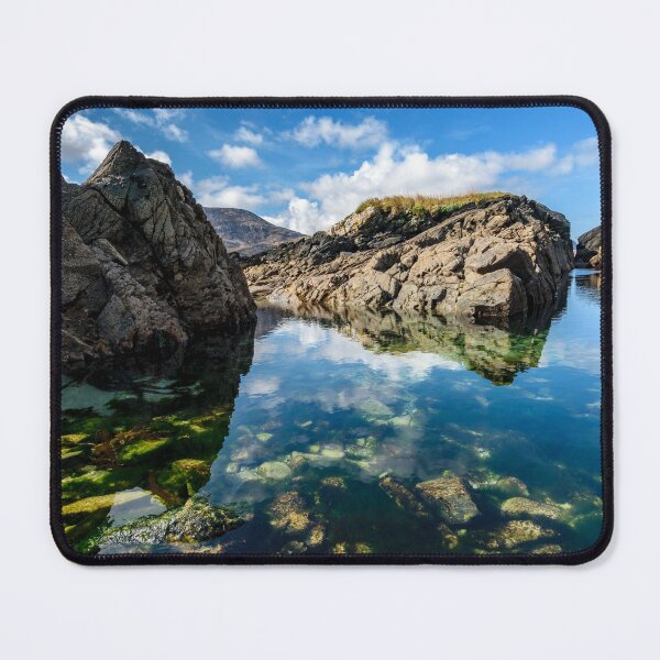 Item preview, Atlantic Ocean, rocky shores and blue cloudy skies in Ardara, County Donegal, Ireland designed and sold by AlbertMi.