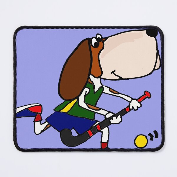 Item preview, Funny Basset Hound Dog Playing Field Hockey designed and sold by Nature's Fancy.