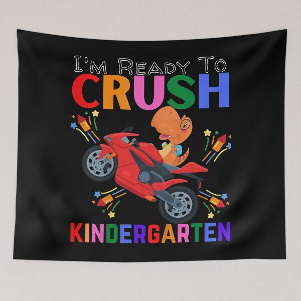 Item preview, Kids Dinosaur I'm Ready To Crush Kindergarten Motorcycle Boy Girl designed and sold by RaymondPurves.