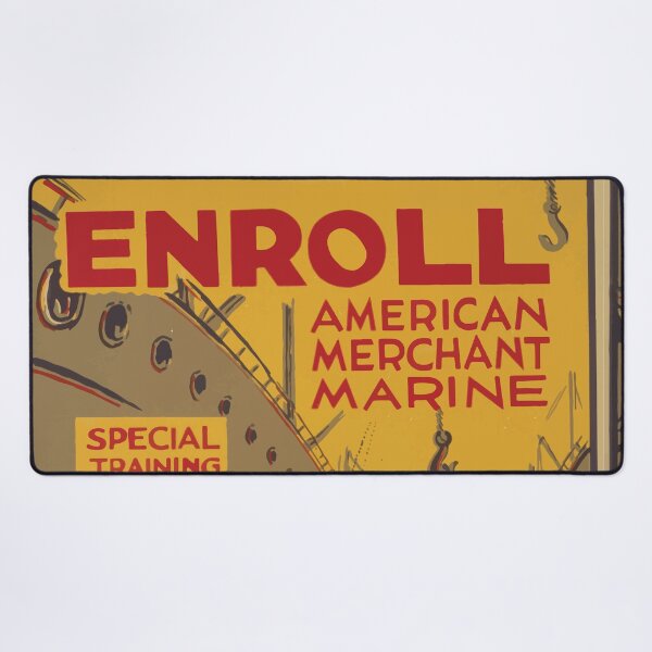 Item preview, WPA United States Government Work Project Administration Poster 0740 Enroll American Merchant Marine Maritime Service designed and sold by wetdryvac.