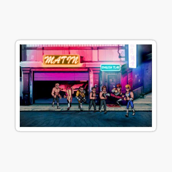 Double Dragon pixel art Sticker