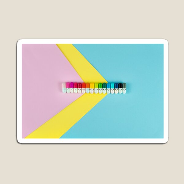 Happy little rainbow pills Magnet