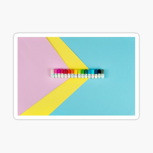 Happy little rainbow pills Pegatina