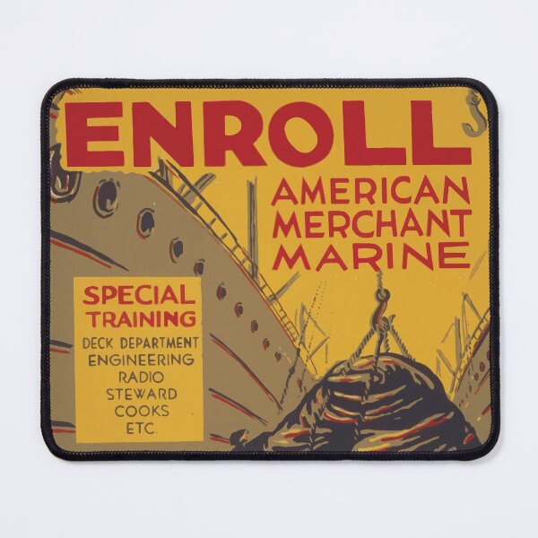Item preview, WPA United States Government Work Project Administration Poster 0740 Enroll American Merchant Marine Maritime Service designed and sold by wetdryvac.