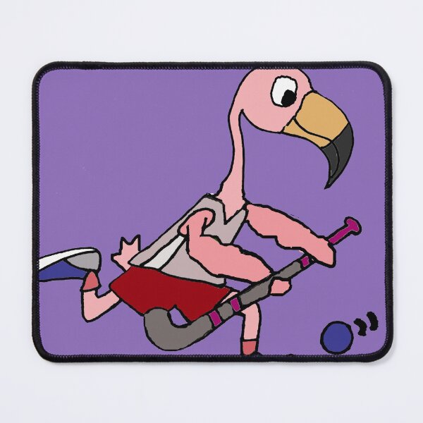 Item preview, Funny Pink Flamingo Playing Field Hockey designed and sold by Nature's Fancy.