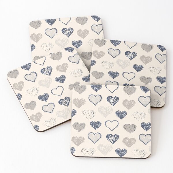 Item preview, Hearts pattern. Blue grey on beige background. Vector grunge pattern designed and sold by Olgus.