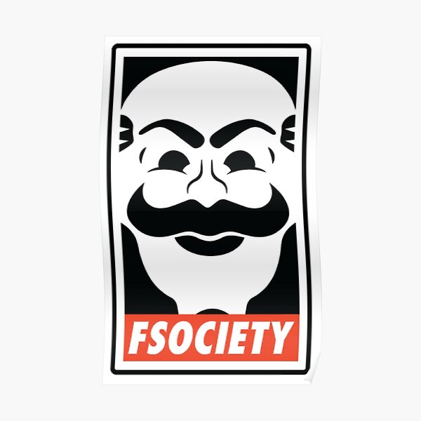 fsociety Mr. Robot Camisas, pegatinas y carteles Póster