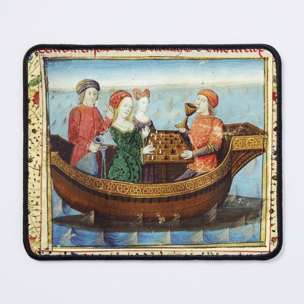 Item preview, LANCELOT AND GUINEVERE PLAYING CHESS IN THE VESSEL Medieval Miniature designed and sold by BulganLumini.