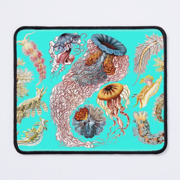 Item preview, JELLYFISH ,OCEAN SEA LIFE SCENE DISCOMEDUSAE,NUDIBRANCHIA IN AQUA BLUE designed and sold by BulganLumini.