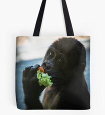 Baby Gorilla Eating Tote Bag