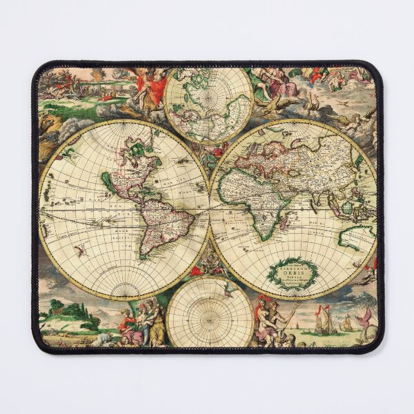 Item preview, ANTIQUE WORLD MAP 1689 designed and sold by BulganLumini.