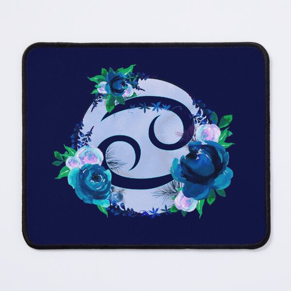 Item preview, Cancer Zodiac Horoscope Blue Floral Monogram designed and sold by Bumblefuzzies.