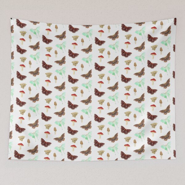 Item preview, Mushrooms and Moths designed and sold by Fernheart Designs.