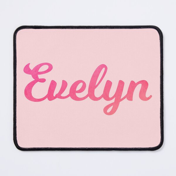 Item preview, Evelyn girls name pink watercolor type design designed and sold by ComicKitsch.