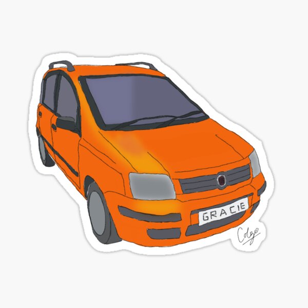 Orange Fiat Panda “Gracie” Sticker