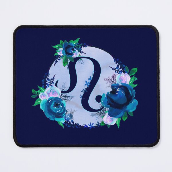 Item preview, Leo Zodiac Horoscope Blue Floral Monogram designed and sold by Bumblefuzzies.