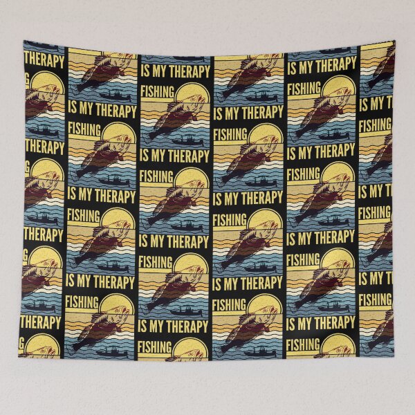 Item preview, Fishing Is My Therapy Retro Sunset designed and sold by SUNarea.