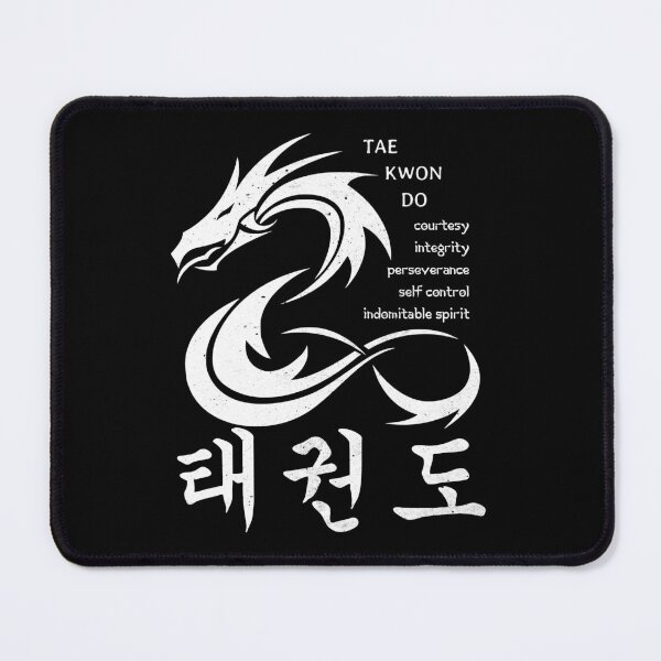 Item preview, Martial Arts Dragon with Korean Taekwondo Symbols and 5 TKD Tenets designed and sold by FunWearVM.