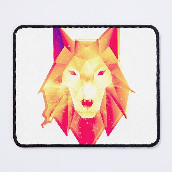 Item preview,  abstract Rare Wolf blacklight posters - geometric wolf head hypercolor designed and sold by Long Exposure.