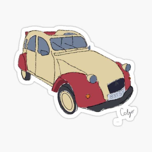 Citron 2CV digital painting Sticker