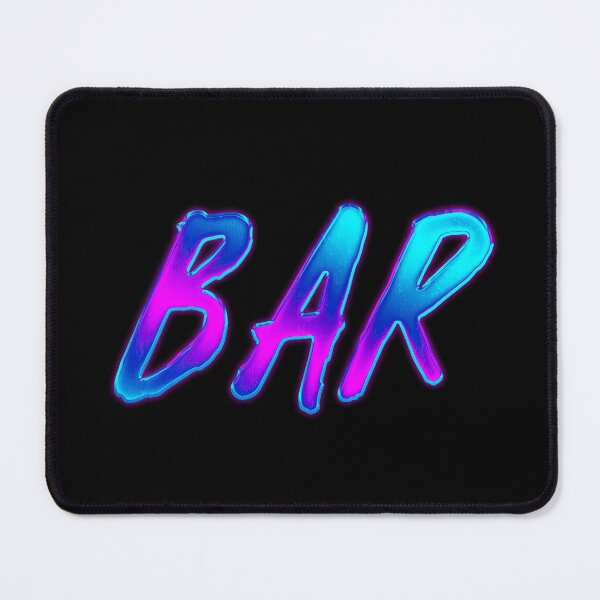 Item preview, Bar abstract blacklight text posters - Bar chrome metal words designed and sold by Long Exposure.