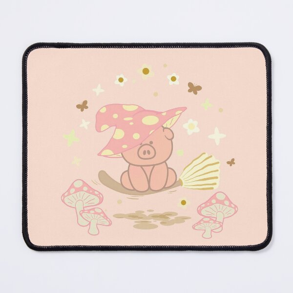 Item preview, Broom Riding Cute Kawaii Pig Cottage core Aesthetic: Halloween Magic a Cute Kawaii Pig on Flying Broom designed and sold by AxelGreen72.
