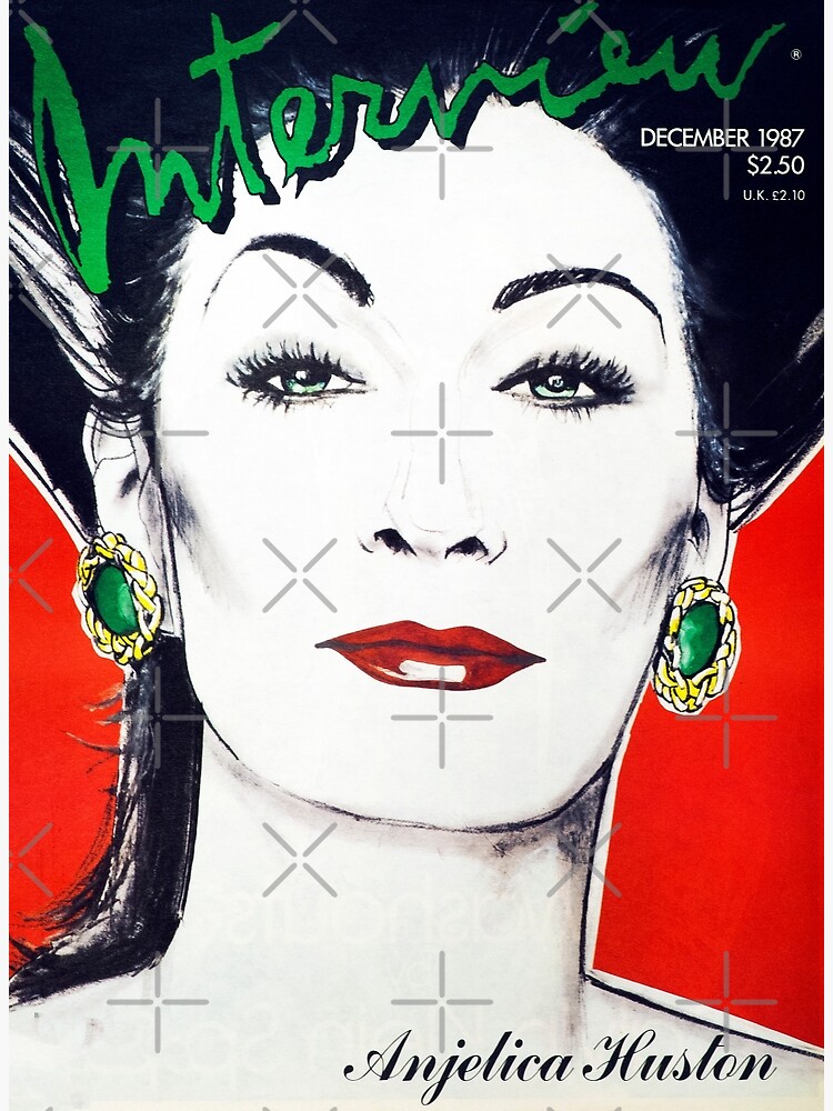 Angelica Huston Interview Magazine Retro Art Print Poster By Thequick1 Redbubble 2977