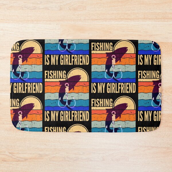 Item preview, Fishing Is My Girlfriend Retro Sunset designed and sold by SUNarea.