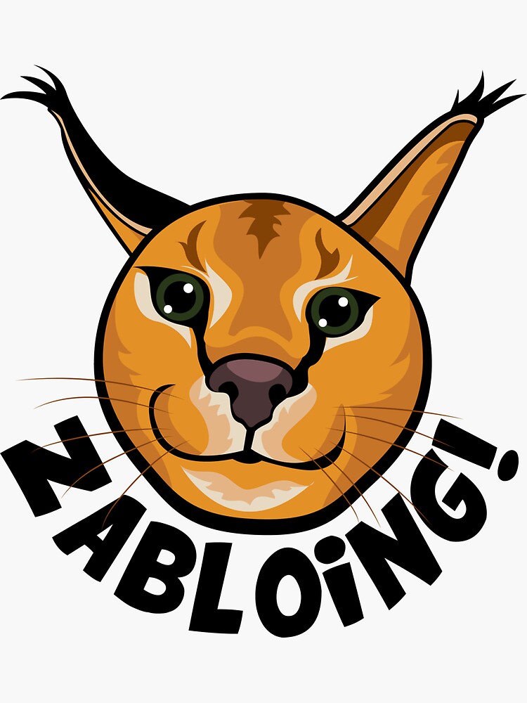 Zabloing Cat Meme - Zabloing Floppa Cat - Sticker