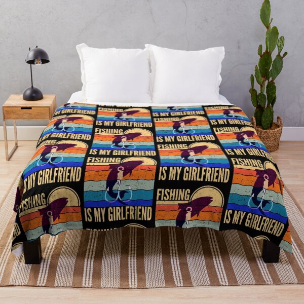 Item preview, Fishing Is My Girlfriend Retro Sunset designed and sold by SUNarea.