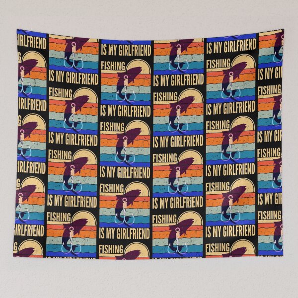 Item preview, Fishing Is My Girlfriend Retro Sunset designed and sold by SUNarea.