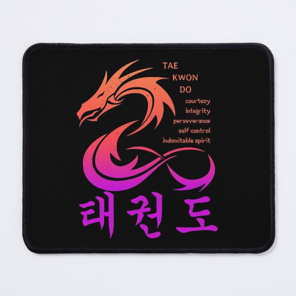 Item preview, Colorful Martial Arts Dragon with Korean Taekwondo Symbols and 5 TKD Tenets designed and sold by FunWearVM.