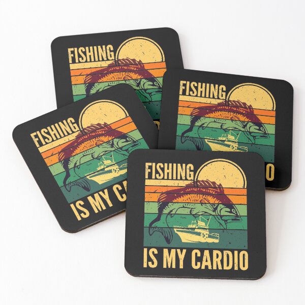 Item preview, Fishing Is My Cardio Retro Sunset designed and sold by SUNarea.