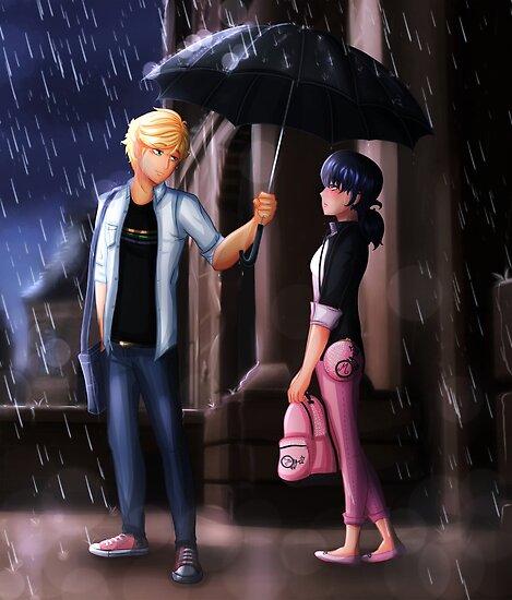 Miraculous Ladybug The Umbrella Scene Posters By Allarica Redbubble