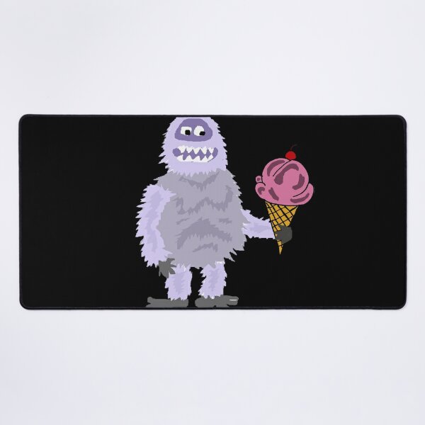 Yeti eating Ice Cream Chenille Iron-On Patch. Cute Abominable