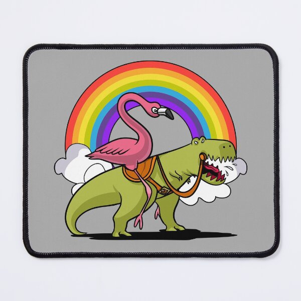 Item preview, Flamingo Riding T-Rex Dinosaur designed and sold by underheaven.