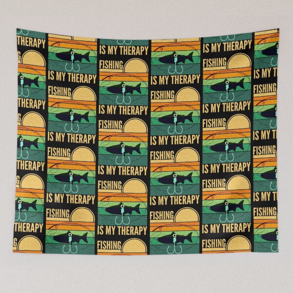 Item preview, Fishing Is My Therapy Retro Sunset designed and sold by SUNarea.