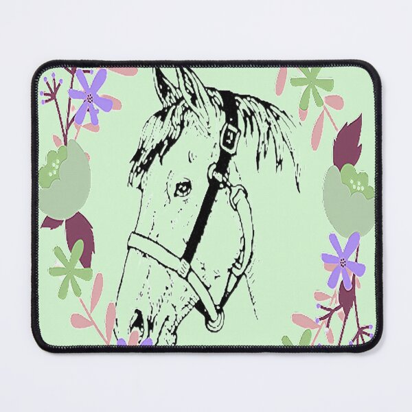 Item preview, Horse calvary Aesthetic Design, Horse and colorful flowers, NR 3,  for the Equestrian and Horse lover. designed and sold by Adri Barnard.