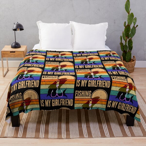 Item preview, Fishing Is My Girlfriend Retro Sunset designed and sold by SUNarea.