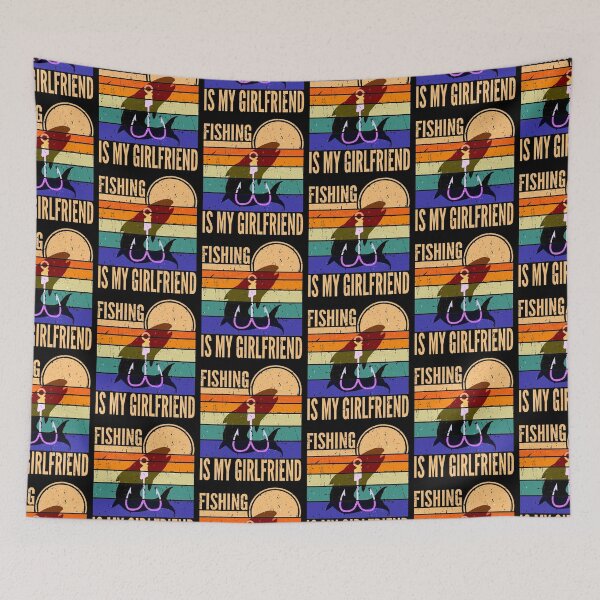 Item preview, Fishing Is My Girlfriend Retro Sunset designed and sold by SUNarea.