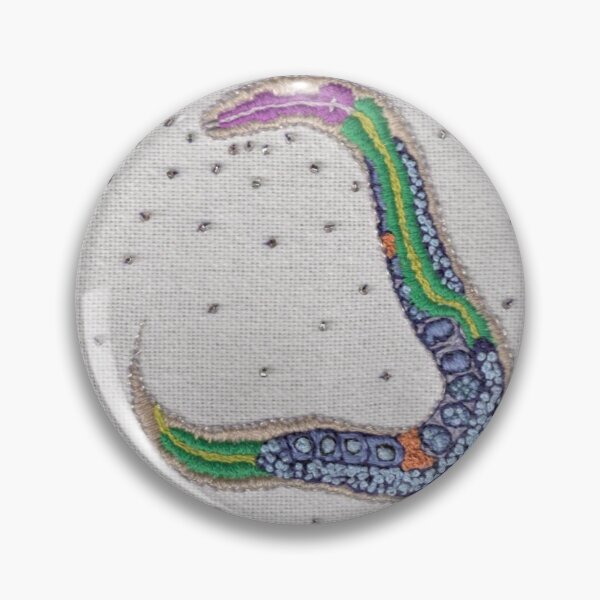Item preview, C. elegans worm embroidery designed and sold by Kelley-Art.