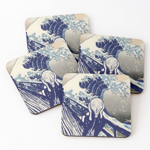 Item preview, The Scream at The Great Wave Off Kanagawa designed and sold by PifPafPuf.
