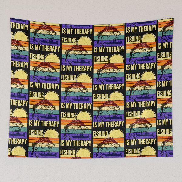 Item preview, Fishing Is My Therapy Retro Sunset designed and sold by SUNarea.