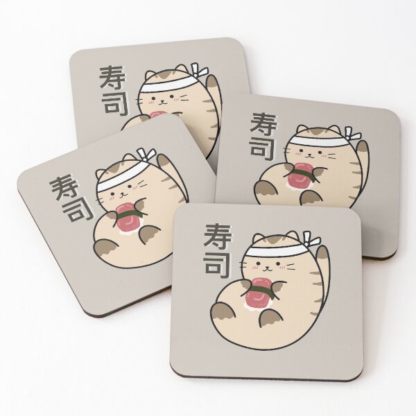 Item preview, Japanese wave cat sushi designed and sold by CricketDoodles.