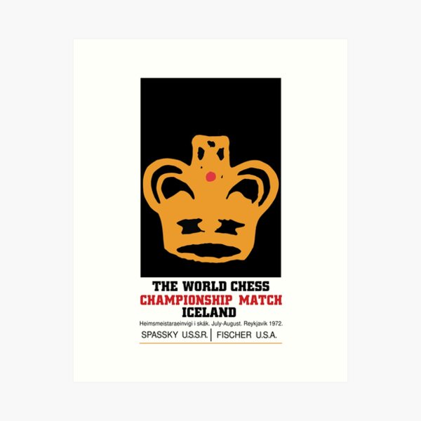 Vista previa del artículo con la obra «Cartel del Campeonato Mundial de Ajedrez '72 Islandia», diseñado y vendido por Osprey Tees.