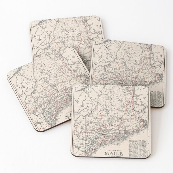 Item preview, 1931 Vintage Road Map of Maine designed and sold by Gin  Neko.
